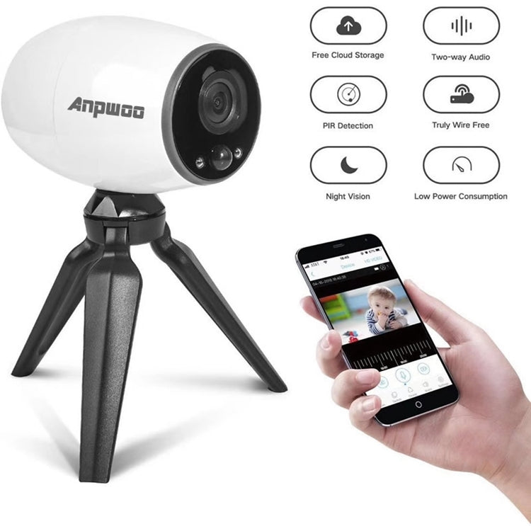 Anpwoo Cannon 1.3MP 960P 1/3 inch CMOS HD WiFi IP Camera With Tripod Holder, Support Motion Detection / Night Vision, Cannon Anpwoo Cannon 1.3MP 960P 1/3 inch CMOS HD WiFi IP Camera With Tripod Holder, Support Motion Detection / Night Vision, Cannon